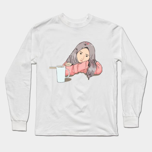 cartoon muslimah Long Sleeve T-Shirt by Nawaw